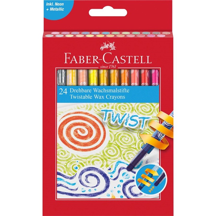 Восочни боици на повлекување Faber Castell Twist