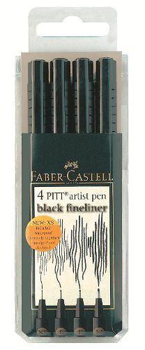 Фломастери Art Pen PITT сет 4 [XS -S - F - M] црно