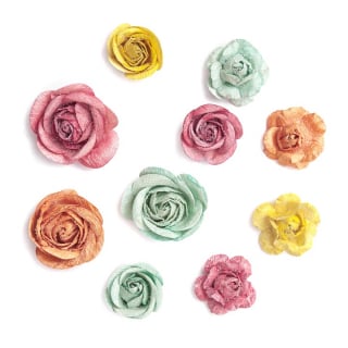 3D хартиени рози Boho - сет 10 парчиња