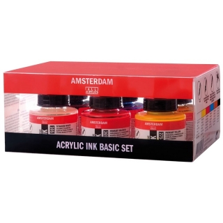 Акрилно мастило Amsterdam - Basic set - 6 x 30 ml