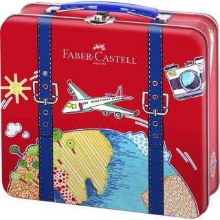 Фломастери Faber-Castell со клик капачка во куфер 40 парчиња