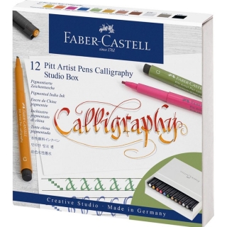 Калиграфски пенкала Faber-Castell Pitt - studio box 12 парчиња