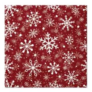 Салфетки за декупаж Christmas Snowflakes - црвено - 1 парче