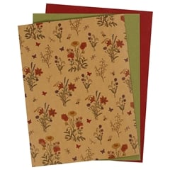 Хартија од вештачка кожа Flowers - 3 листови, 1 пакување