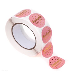 Налепници на ролна Рачна изработка со љубов розова 500 парчиња