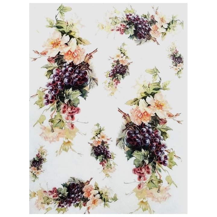 Оризова хартија A4 ITD - Цвеќиња и грозје