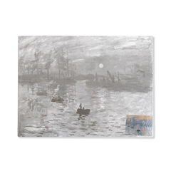 Платно на картон со скица од уметничко дело - Impression Sunrise, Monet
