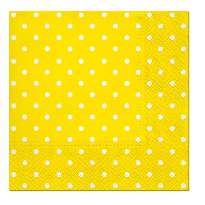 Салфетки за декупаж cocktail Yellow Dots - 1 парче