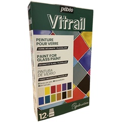 Сет бои за стакло Pebeo Vitrail 12 x 20 ml