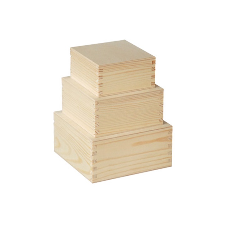 Сет дрвени кутии за декорација - 3 дела