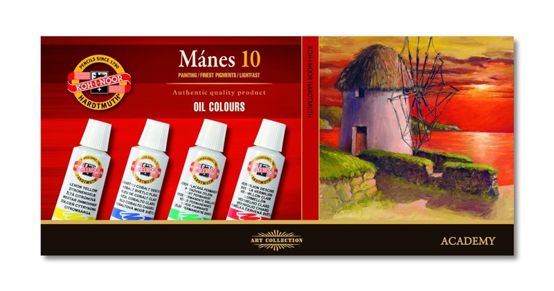 Сет маслени бои  KOH-I-NOOR Mánes - 10 x 16 ml